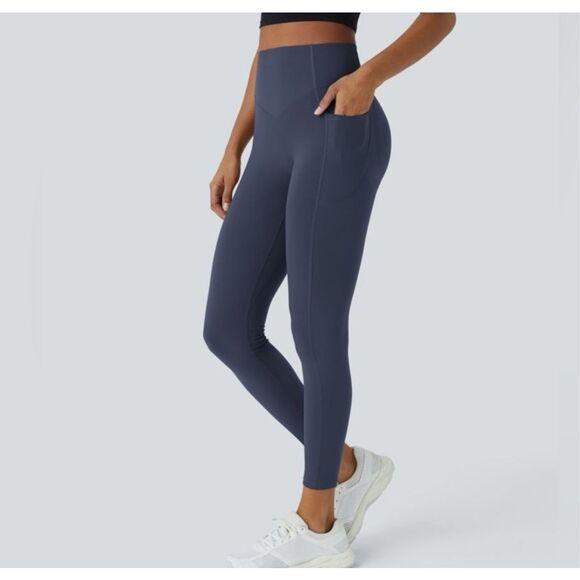 NWT Halara Indigo UltraSculpt SoCinched High Waisted Scrunch 7/8 Leggings Medium - Picture 6 of 12